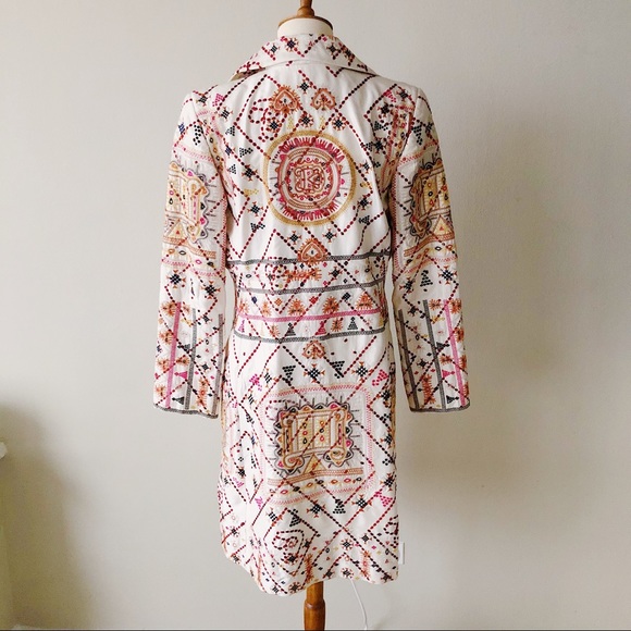 BIYA Johnny Was Embroidered Silk Coat Size M - Picture 2 of 8